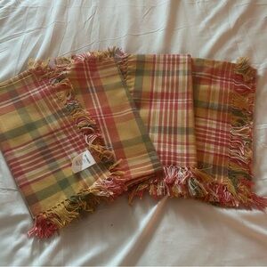 Pier 1 Plaid Cotton Napkin with Fringe